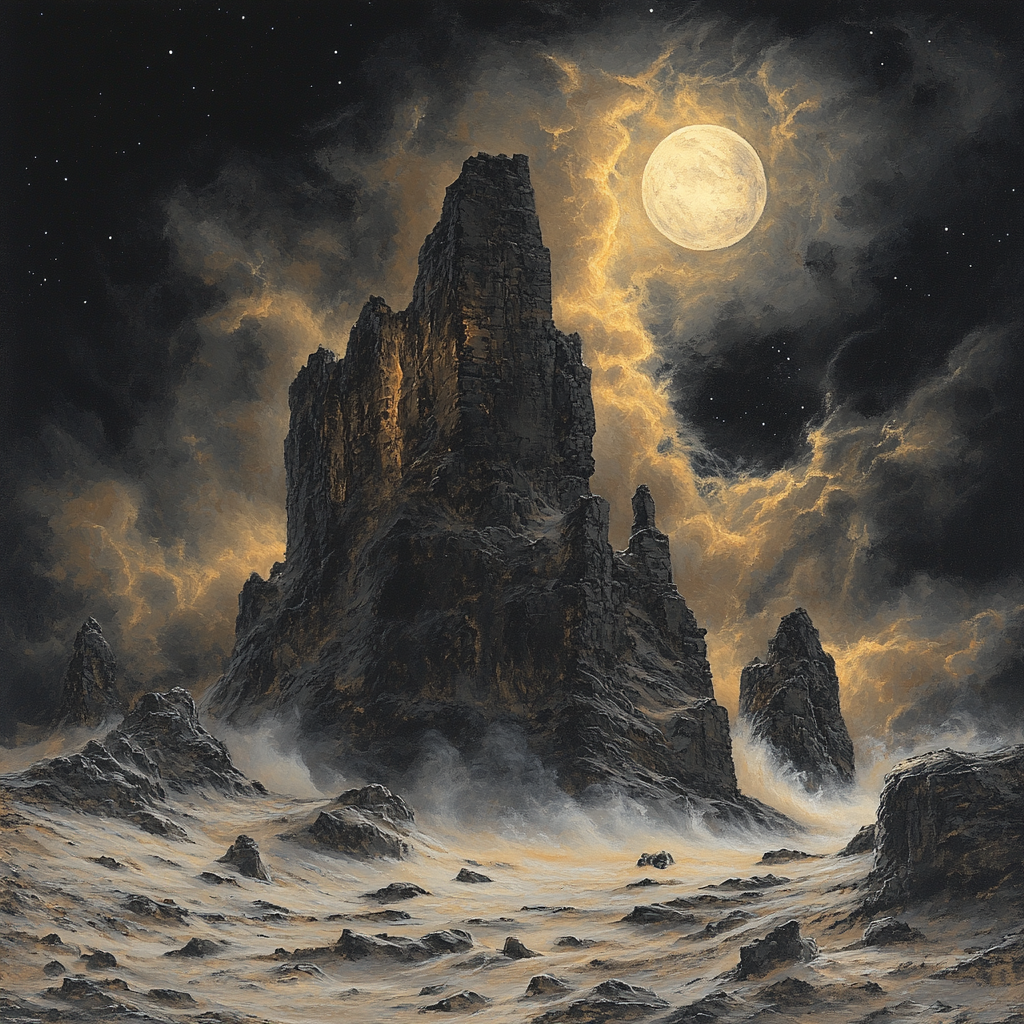 Francisco Goya Inspired Moonlit Bastion Of Ash paint by numbers