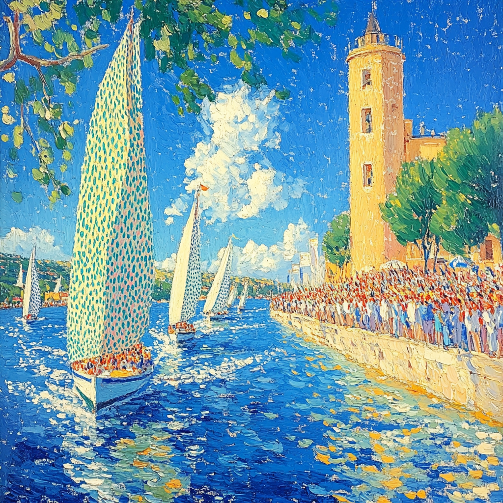 Seurat Inspired River Regatta painting number kit