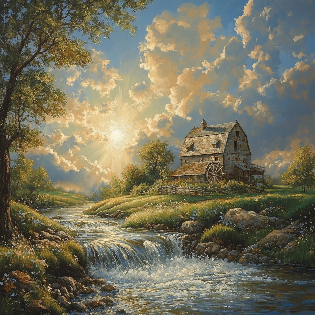 John Constable Inspired Rustic Mill painting number kit