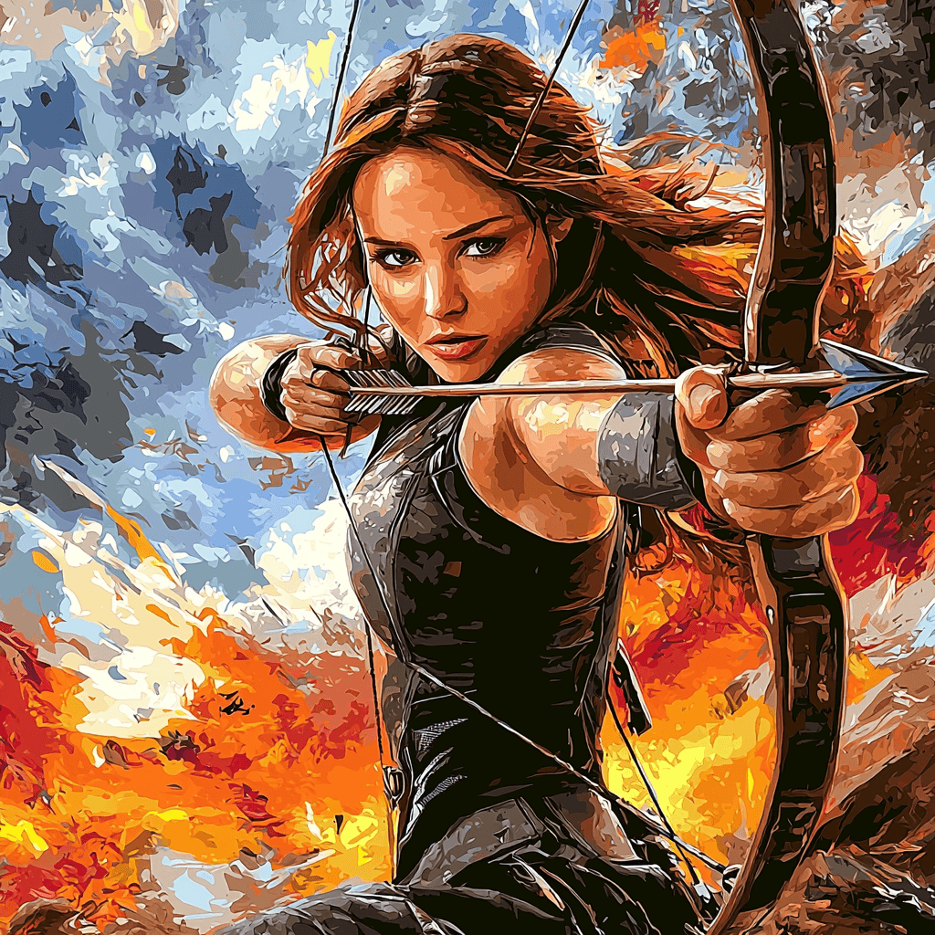 Jennifer Lawrence: The Resilient Spirit Of Katniss Everdeen Number Painting