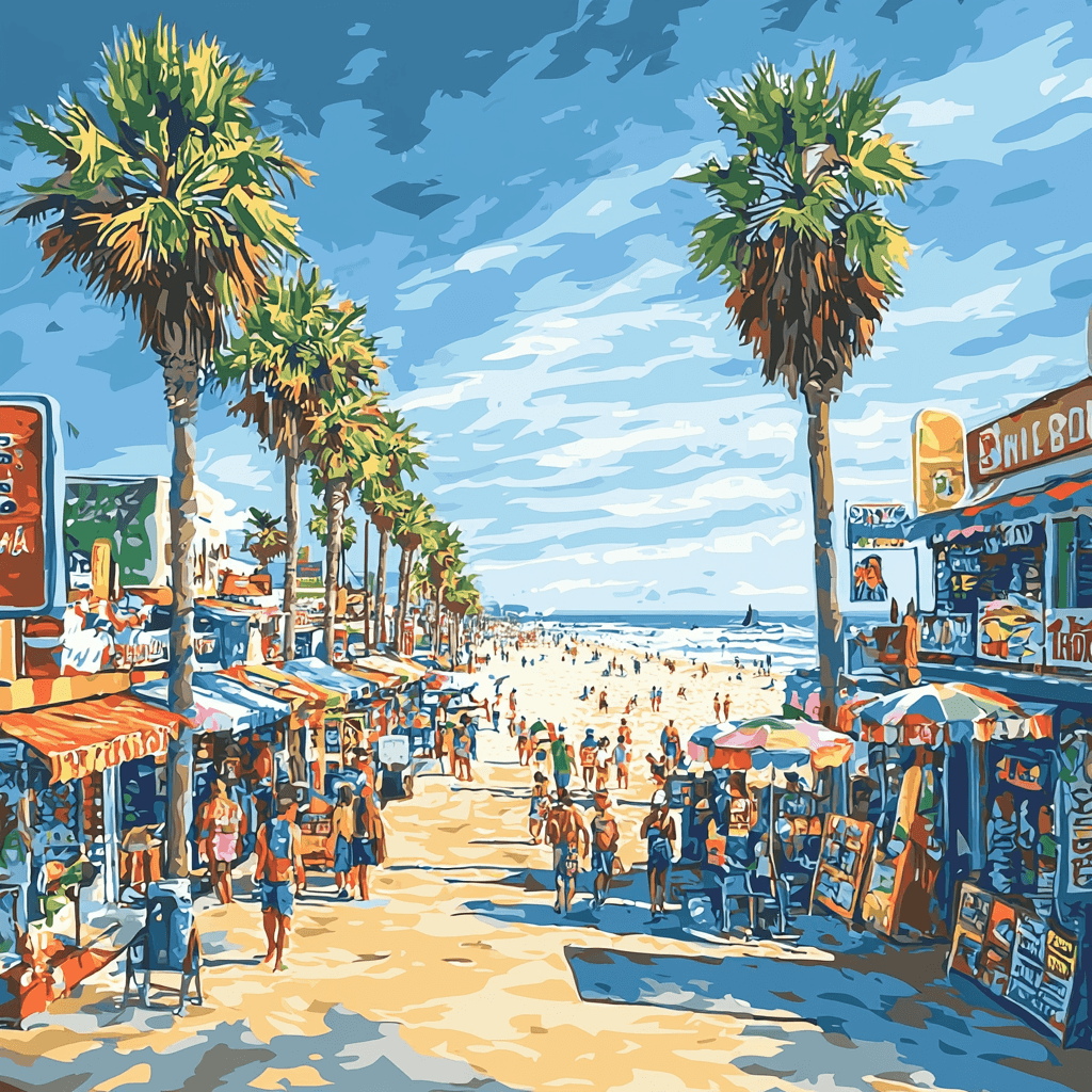Venice Beach Boardwalk Paint By Color