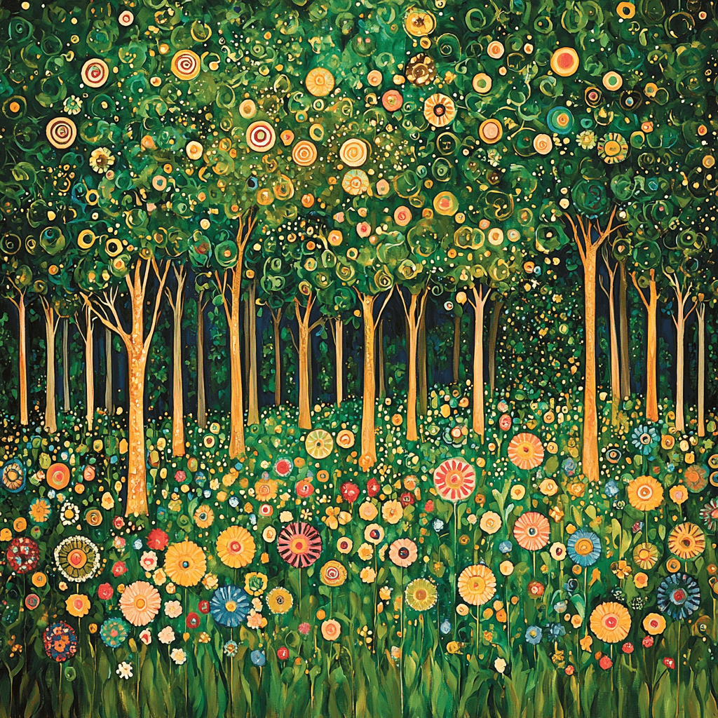 Gustav Klimt Inspired Enchanted Woodlands Paint By Numbers Art