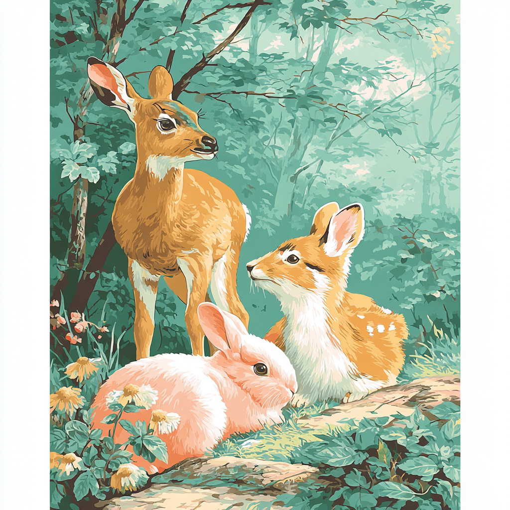 Beatrix Potter Inspired Serene Animal Friends DIY Paint By Numbers