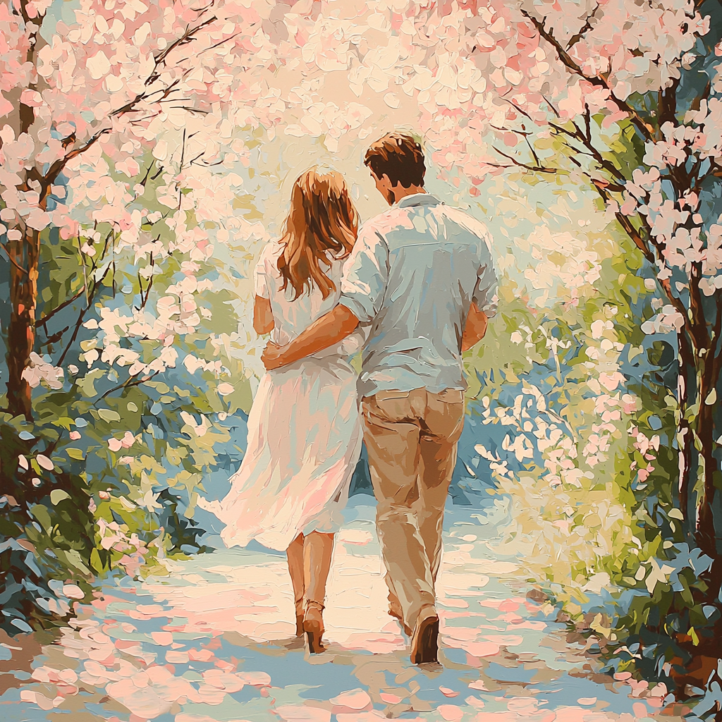 Beneath The Cherry Blossoms Painting By Numbers Kit