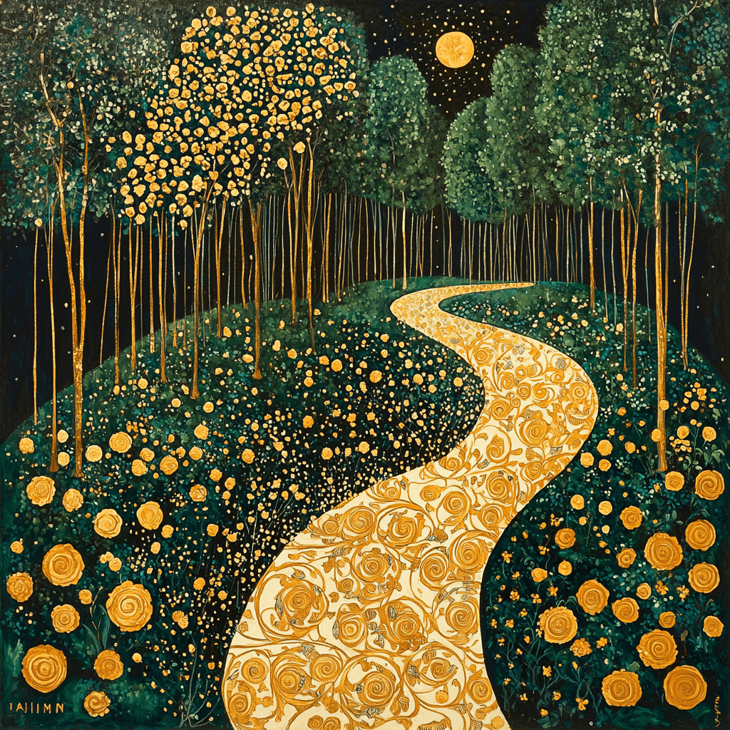 Gustav Klimt Inspired Klimt's Opulent Nature Paint By Numbers