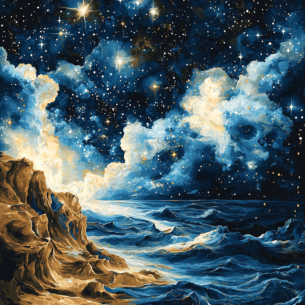 Michelangelo Inspired Nature's Cosmic Ballet Painting By Numbers Kit