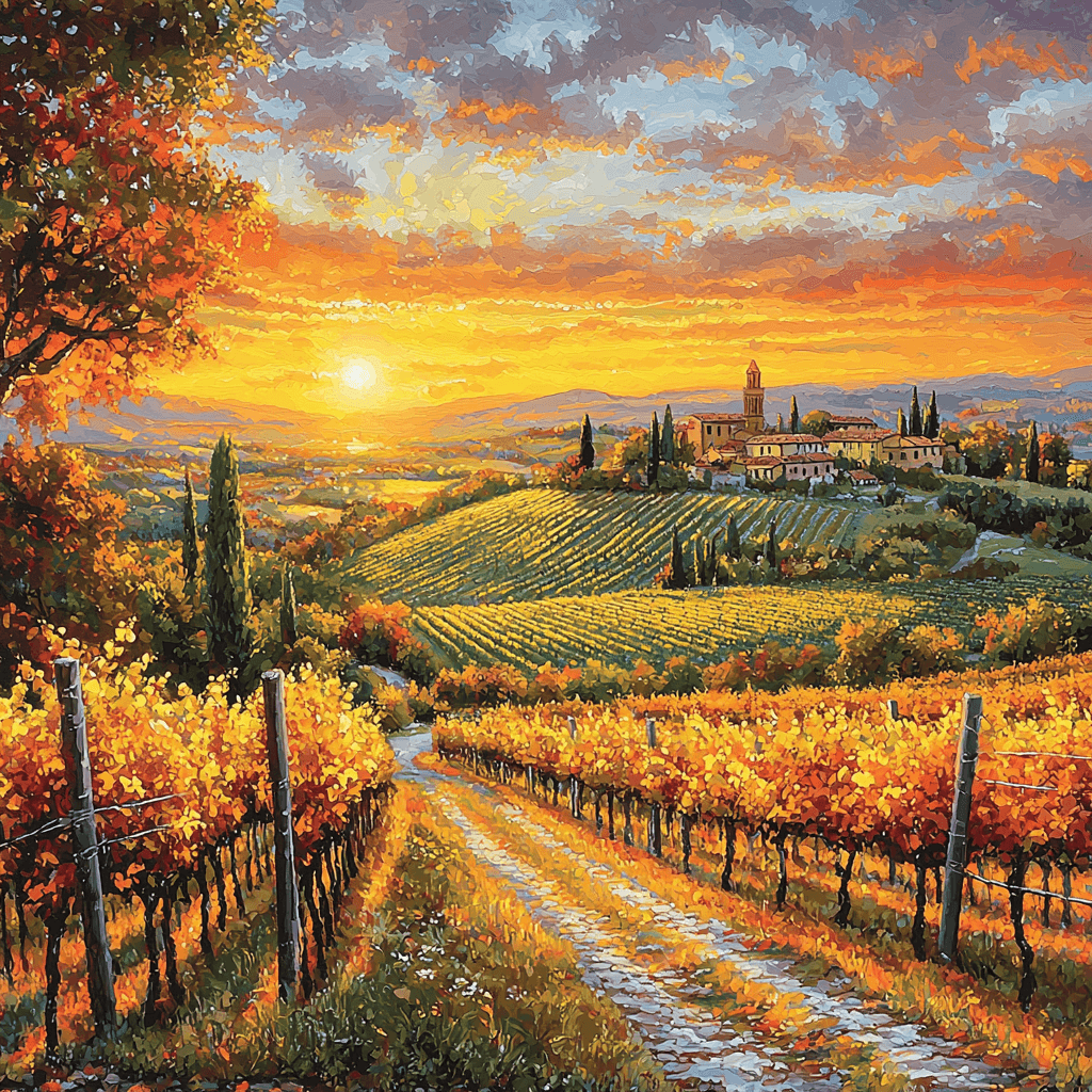 Michelangelo Inspired Sunset In Tuscany Paint By Numbers Art
