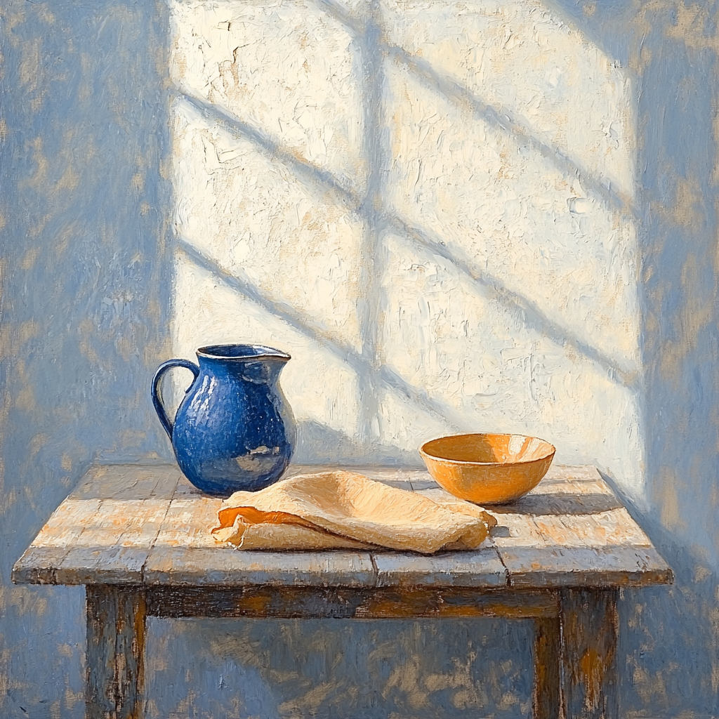Johannes Vermeer Inspired Blue Jug On Quiet Table Paint by numbers kits