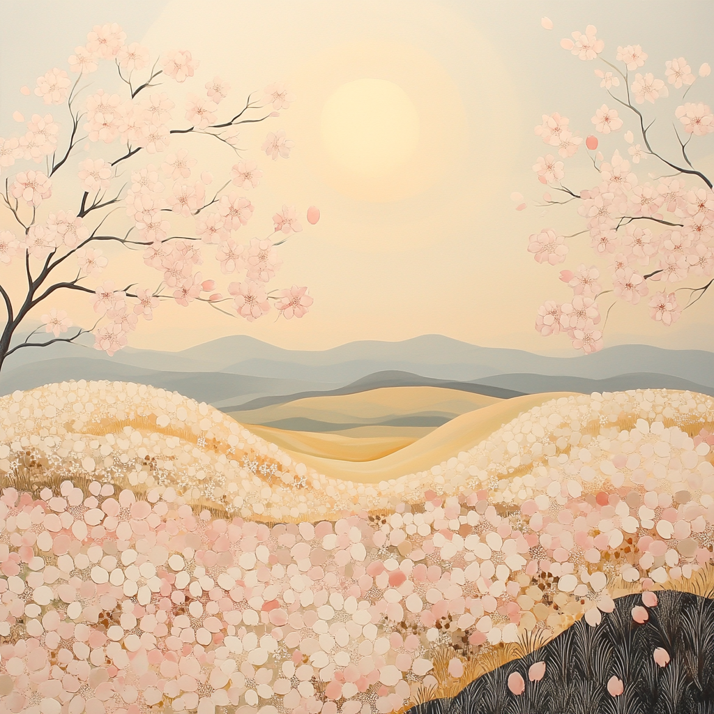 Hiroshige Inspired Sakura Solar Tides DIY paint by numbers