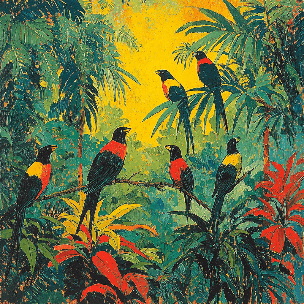 Paul Gauguin Inspired Exotic Bird Paradise Painting Number Kit