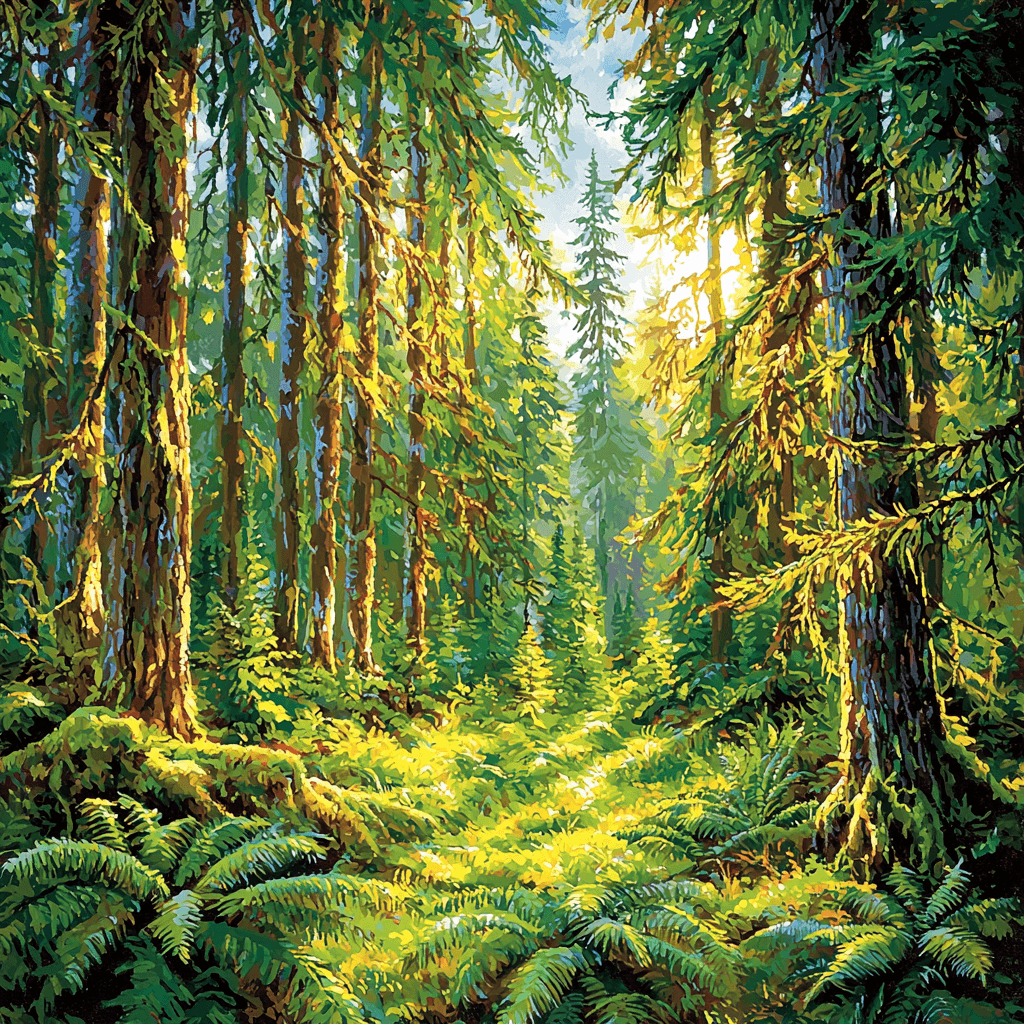 Hoh Rainforest - United States Painting By Numbers Kit