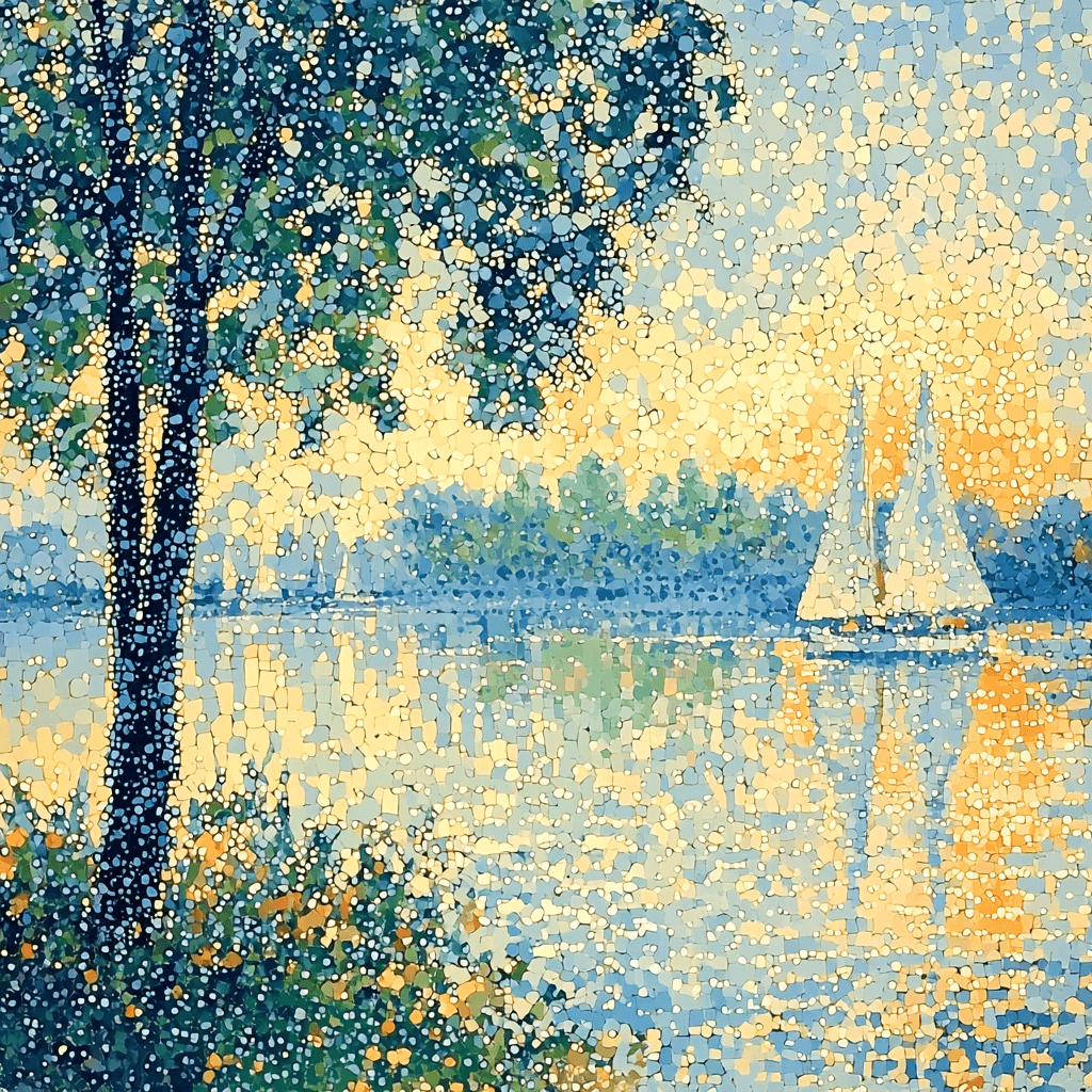 Georges Seurat Inspired Patterns Of Tranquility Numbered Painting Kits