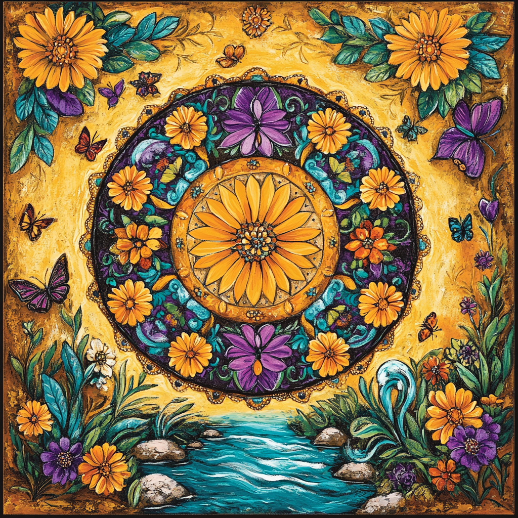 Frida Kahlo Inspired Cultural Harmony Of Nature painting number kit