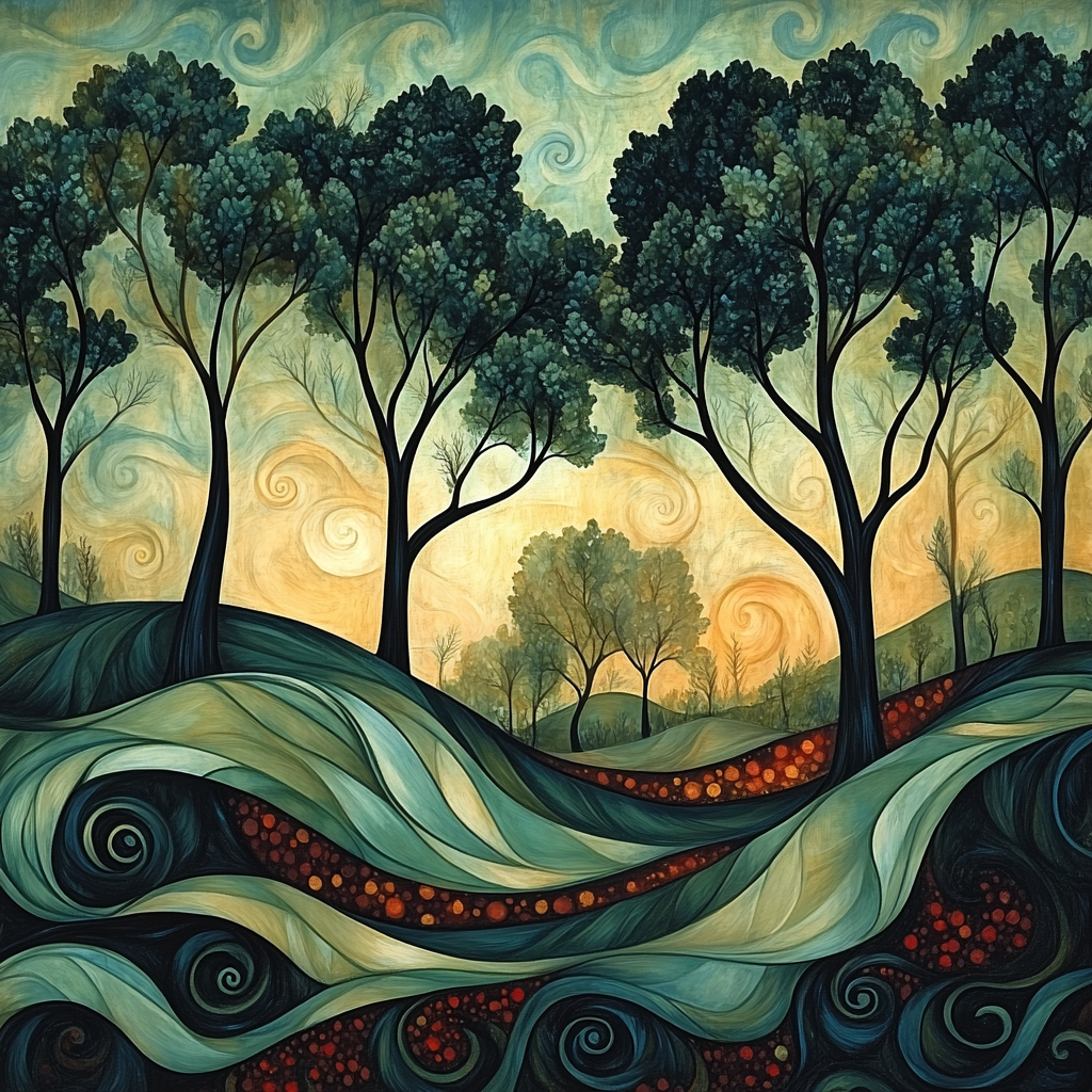 Nandalal Bose Inspired Enchanted Forest Symphony Paint by numbers kits