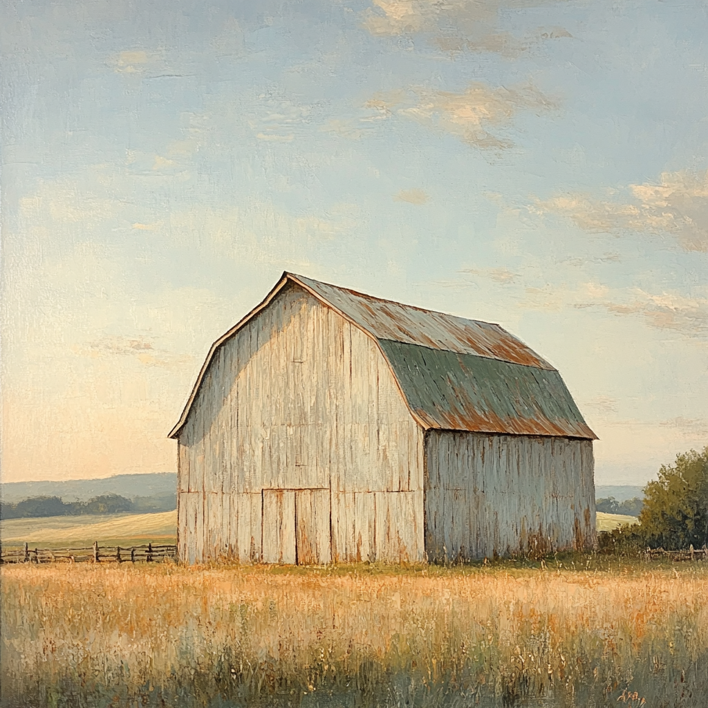 Andrew Wyeth Inspired Windblown Barn paint by number