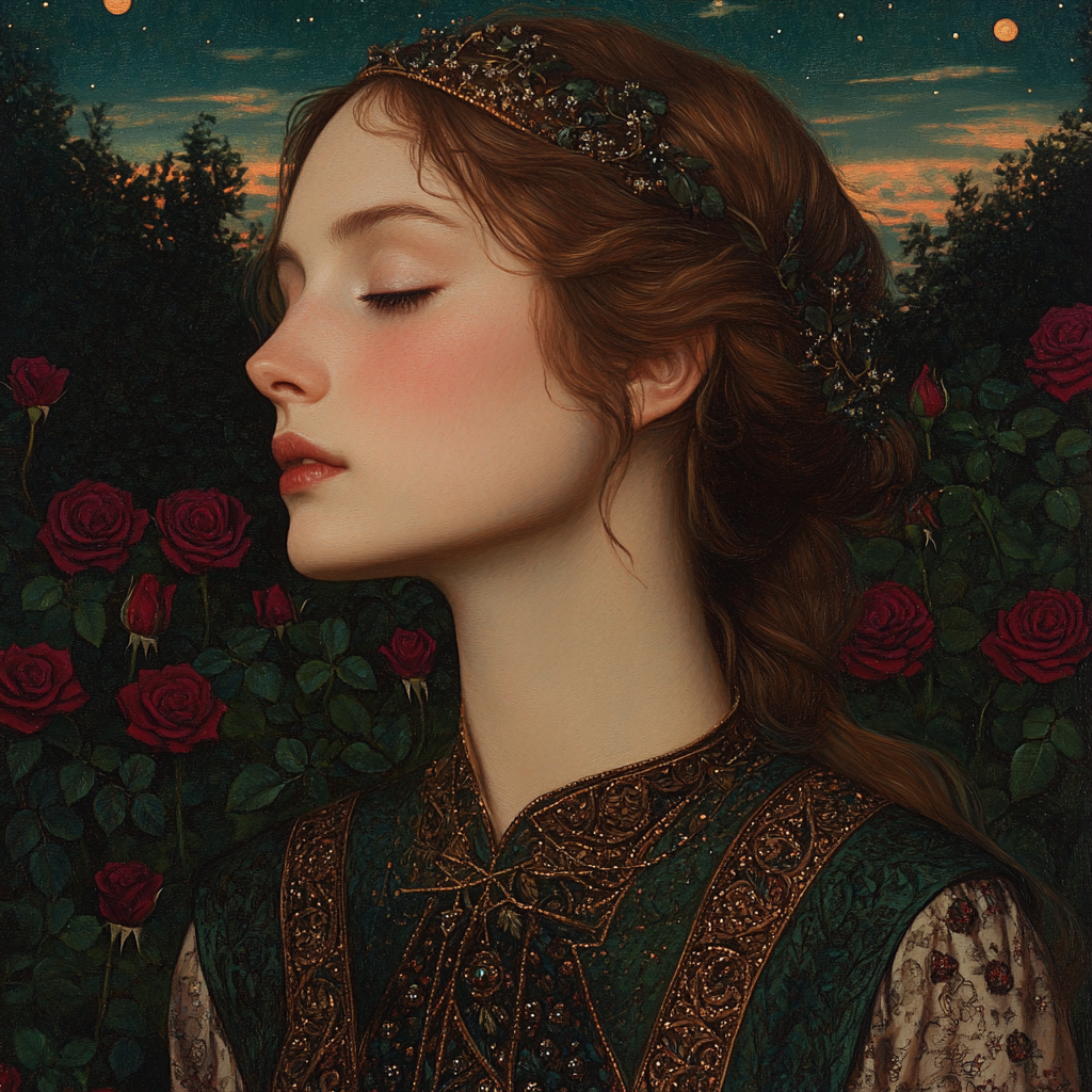 Dante Gabriel Rossetti Inspired Muse In Bloom paint by number