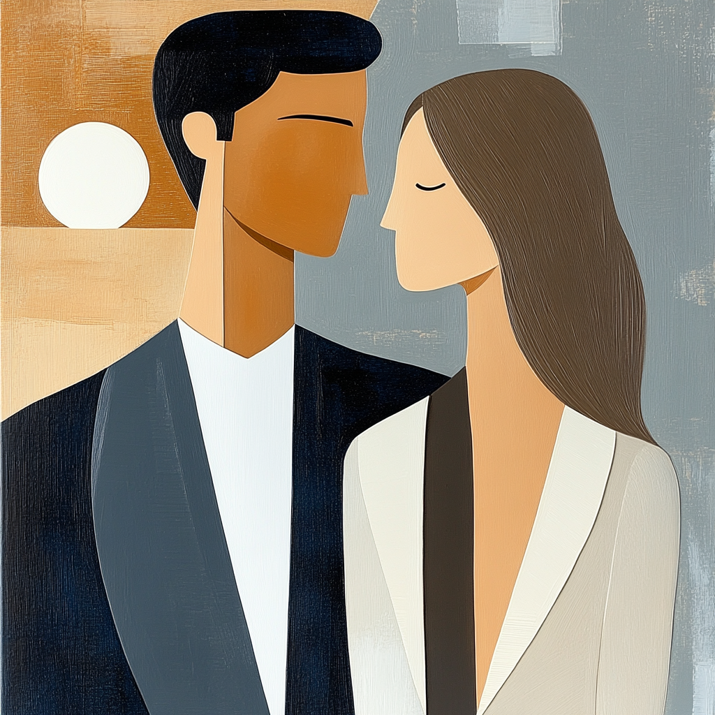 Amedeo Modigliani Inspired Elegant Couple Painting by numbers kit