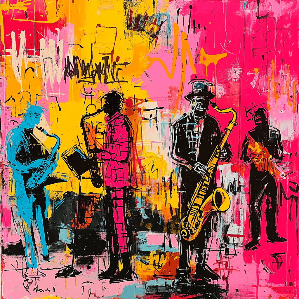 Jean-Michel Basquiat Inspired Colorful City Jazz Paint By Numbers Art