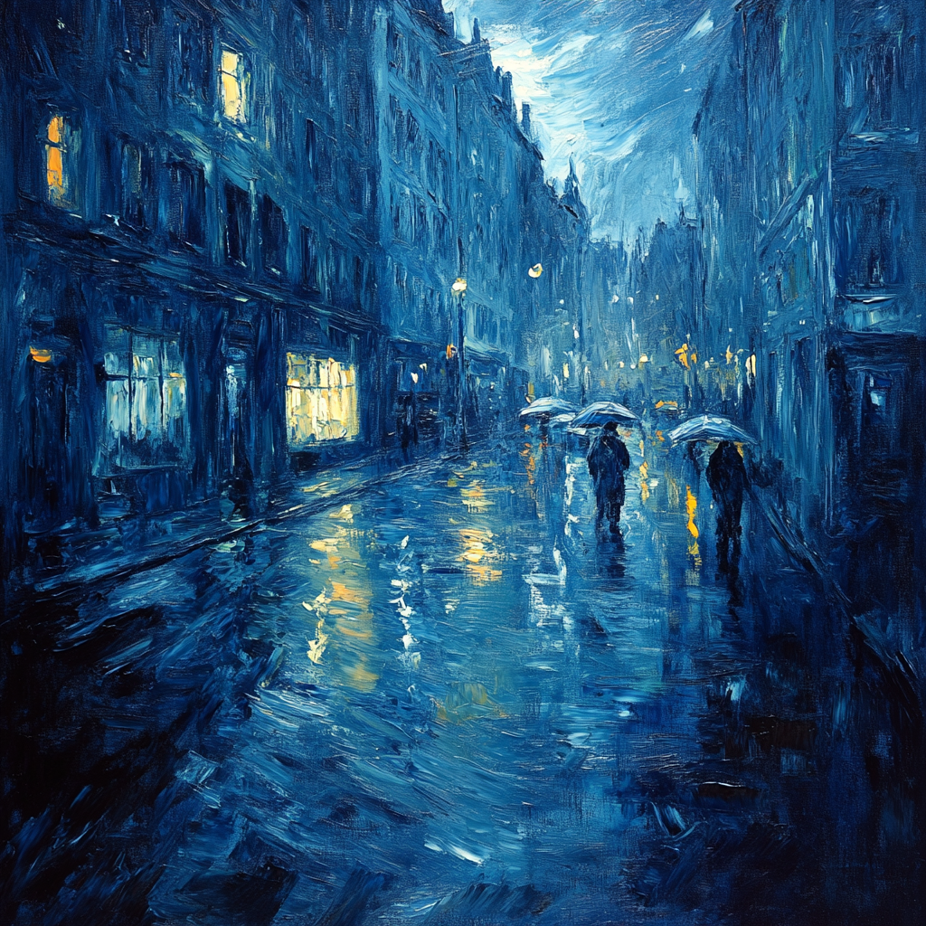 Edvard Munch Inspired Expressionist Rainstorm paint by number