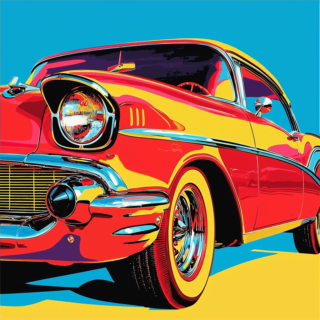Andy Warhol Inspired Retro Automobile Vibes DIY Paint By Numbers