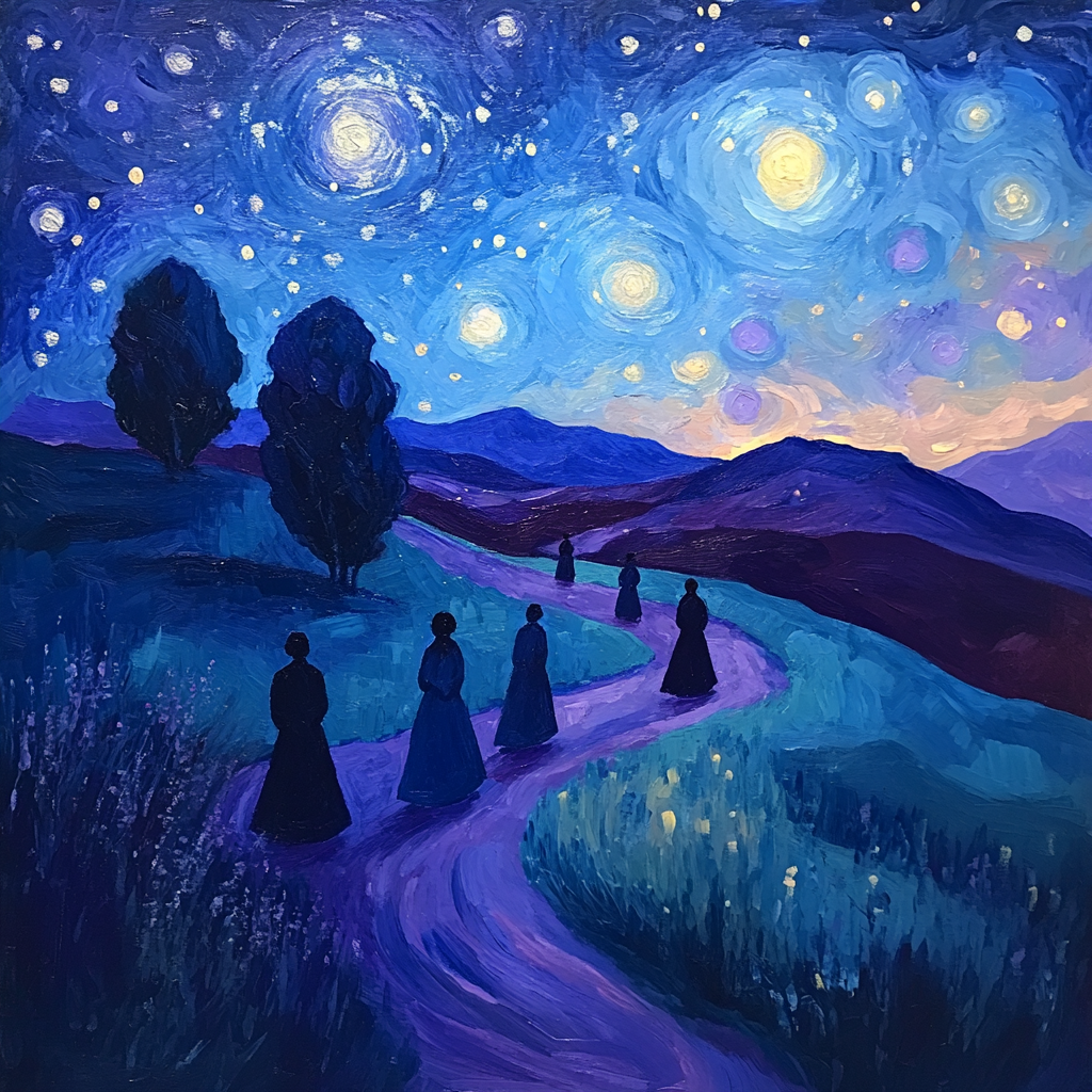 Marianne Von Werefkin Inspired Starry Pilgrimage paint by color
