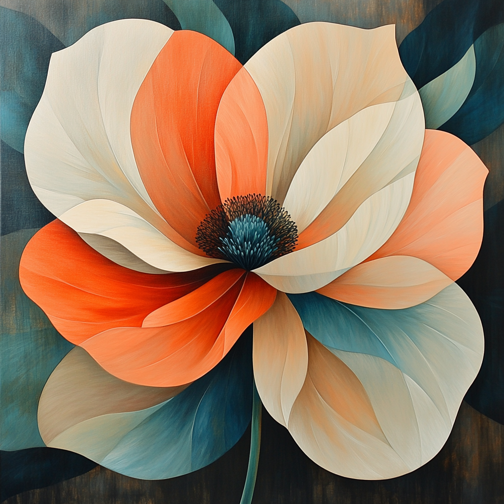 Georgia OKeeffe Inspired Desert Bloom Number painting