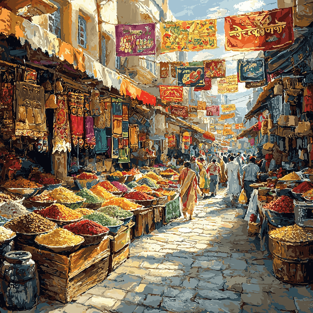 Chandni Chowk Market - Delhi Painting By Numbers Kit