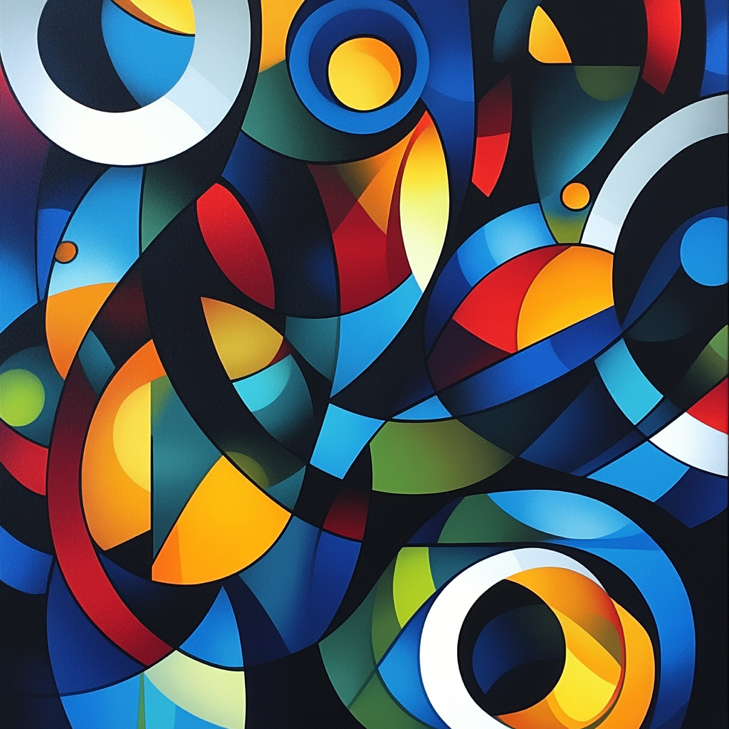Kandinsky Inspired Musical Abstraction paint by numbers