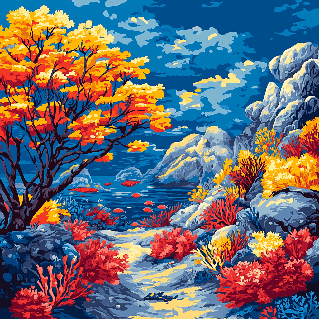 John James Audubon Inspired Fantastical Underwater World Paint By Numbers Kits
