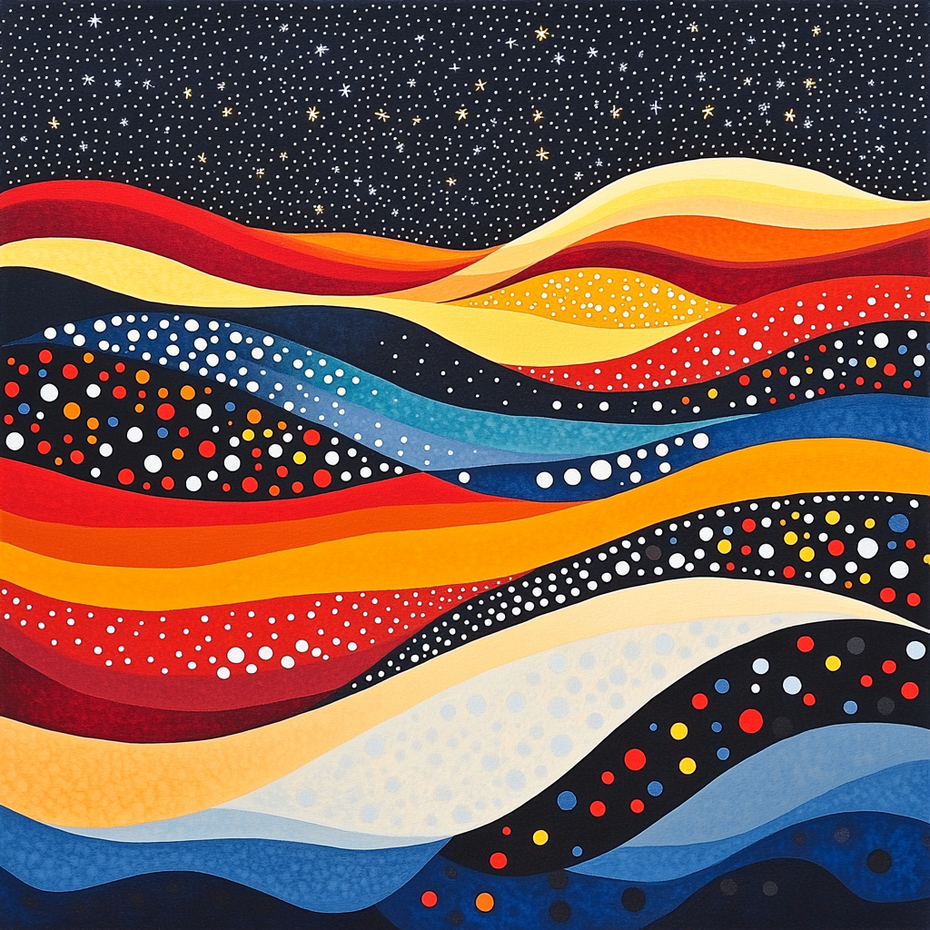 Yayoi Kusama Inspired Cosmic Infinity Pattern paint by color