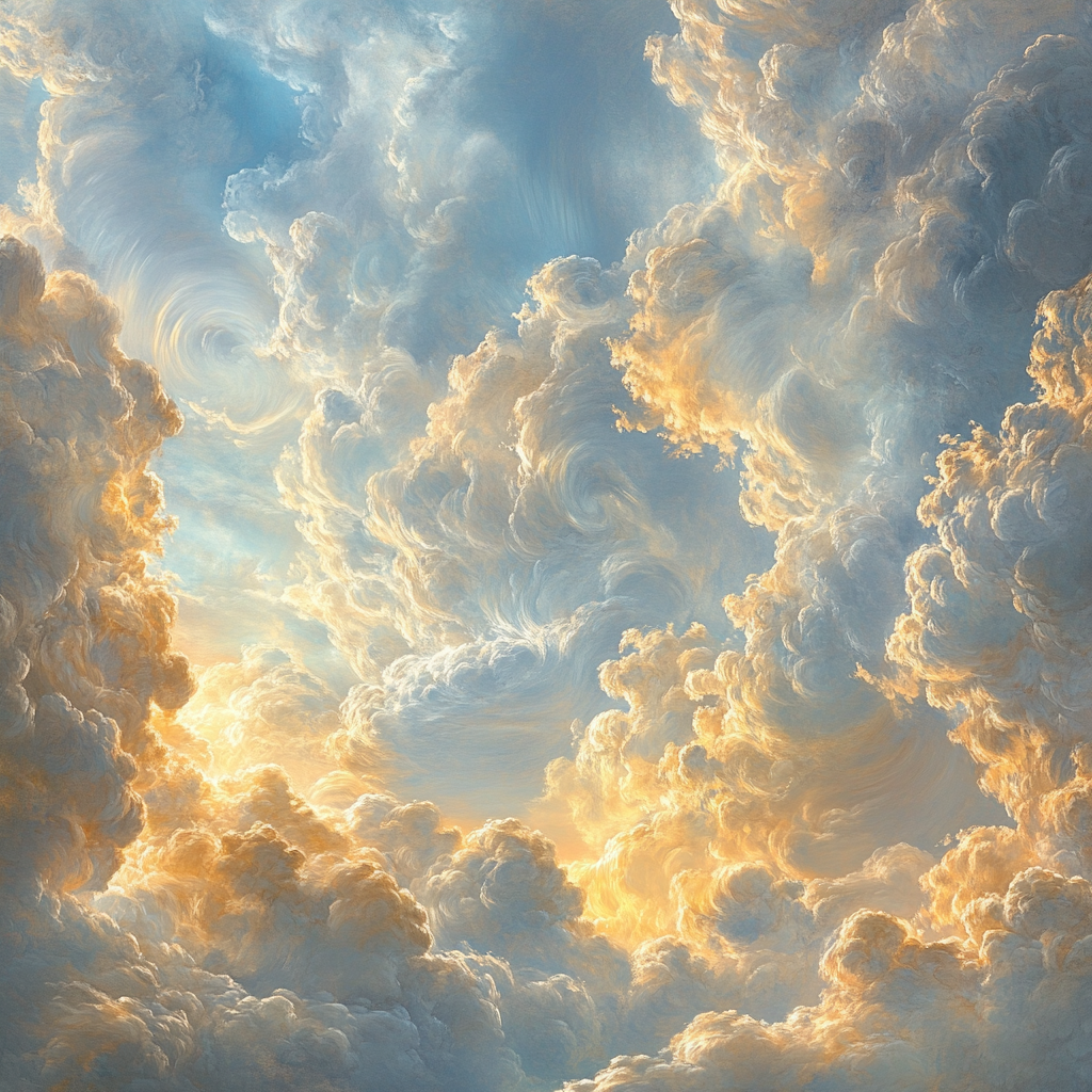 Michelangelo Inspired Ethereal Skyscape Number painting