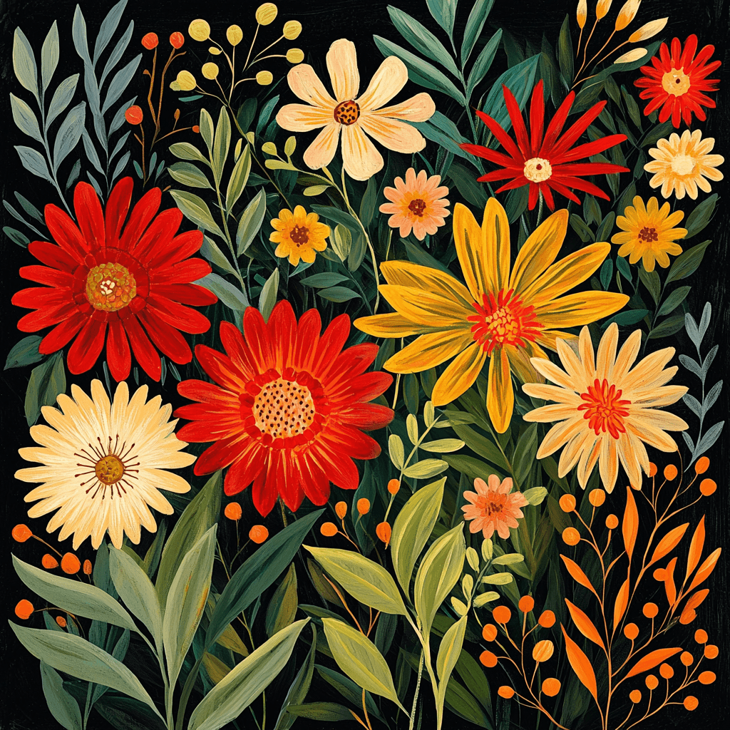 Frida Kahlo Inspired Kahlo's Vibrant Botanical Paint By Numbers Kits