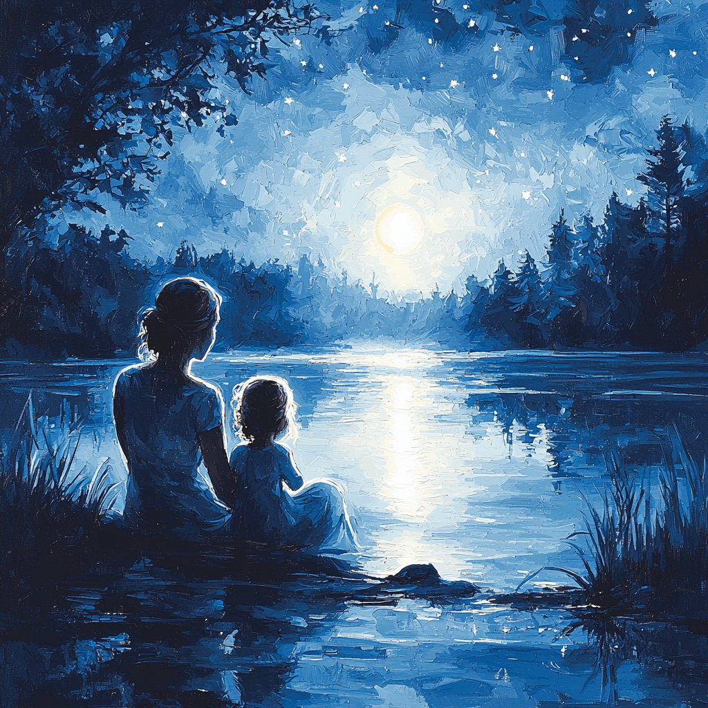 Gentle Moonlit Reflections Paint By Color