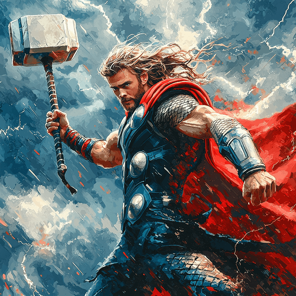 Chris Hemsworth: The Thunder God’s Unmatched Might Painting By Numbers Kit