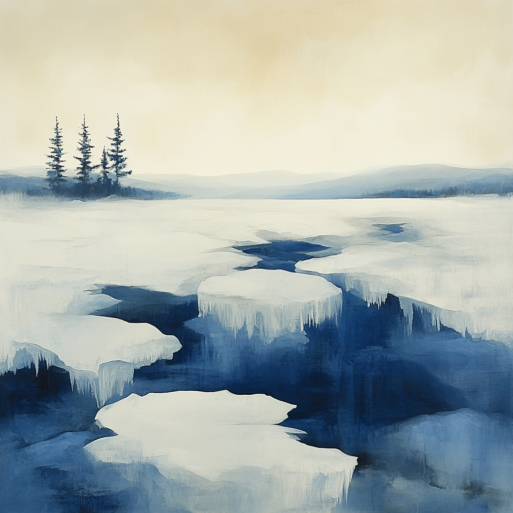 Lawren Harris Inspired Glacial Reverie Over Frozen Tundra Numbered painting kits