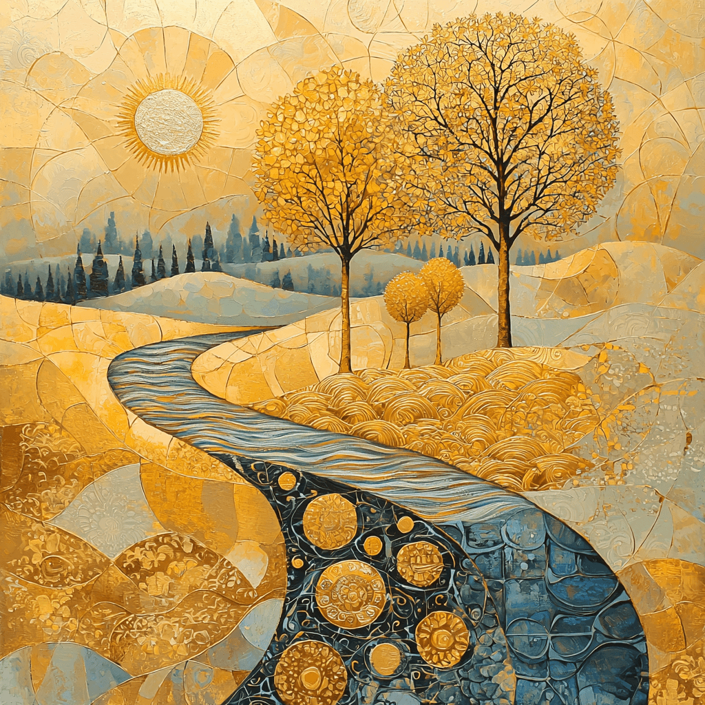 Gustav Klimt Inspired Elysian Dreams Paint By Color