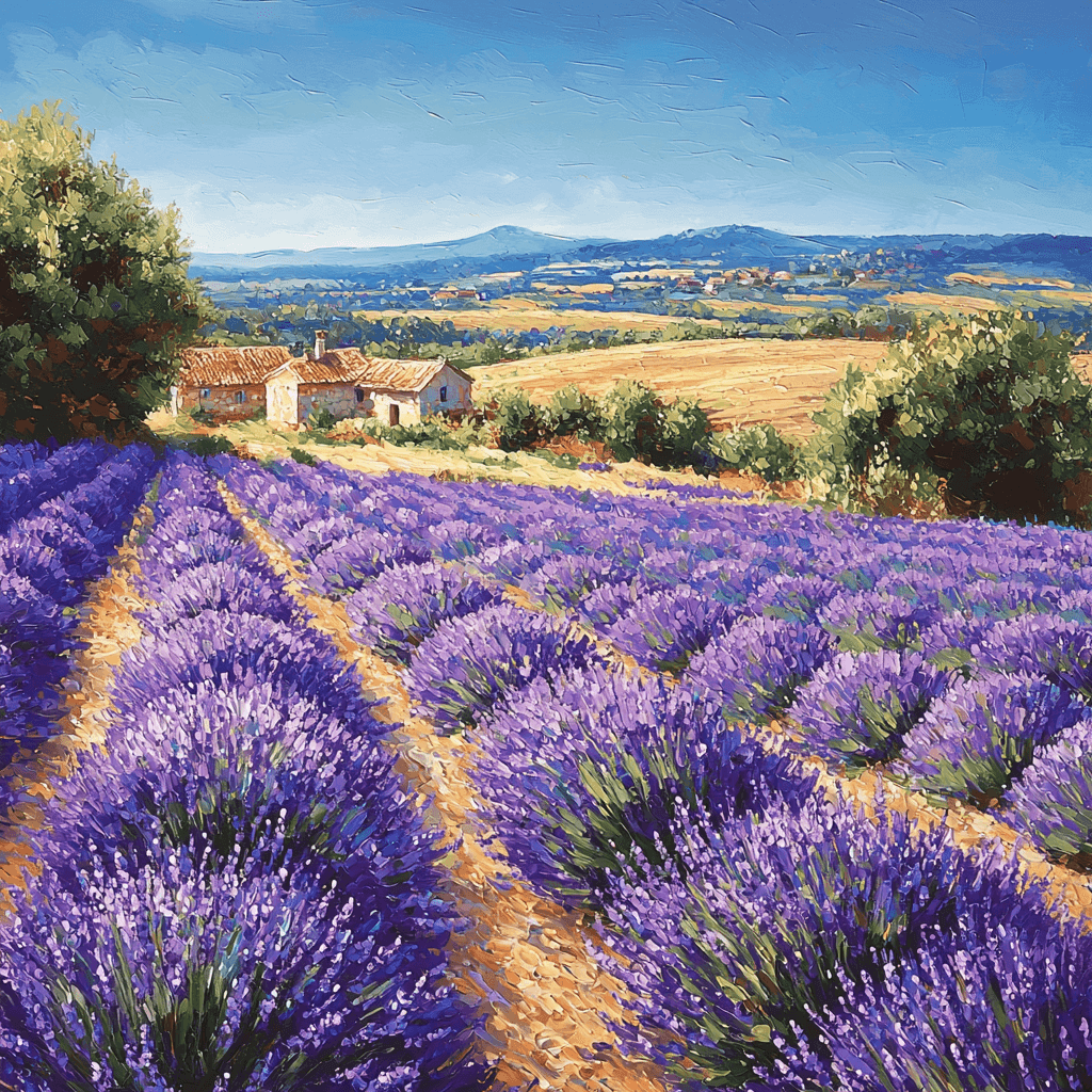 Lavender Fields Of Provence - France Paint By Numbers Kits
