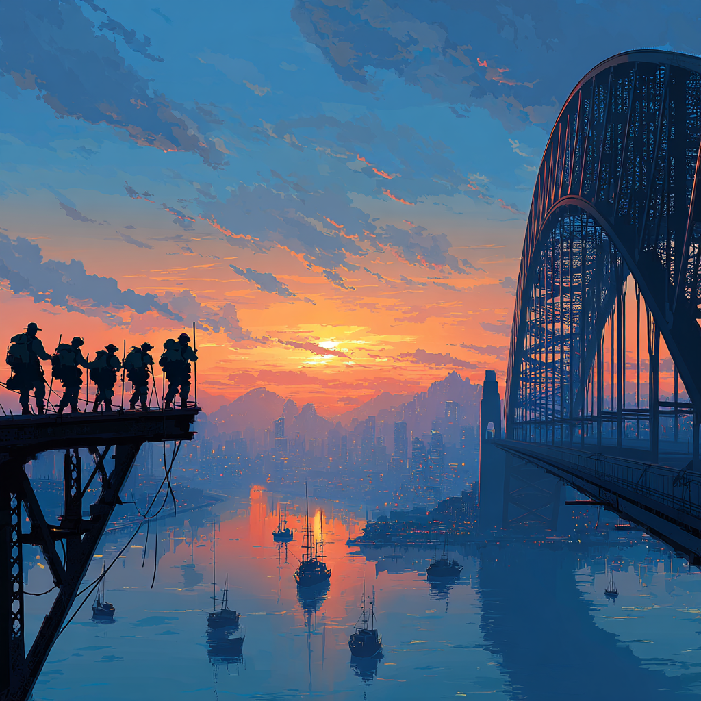 Harbor Bridge Climb Sydney Australia paint by number