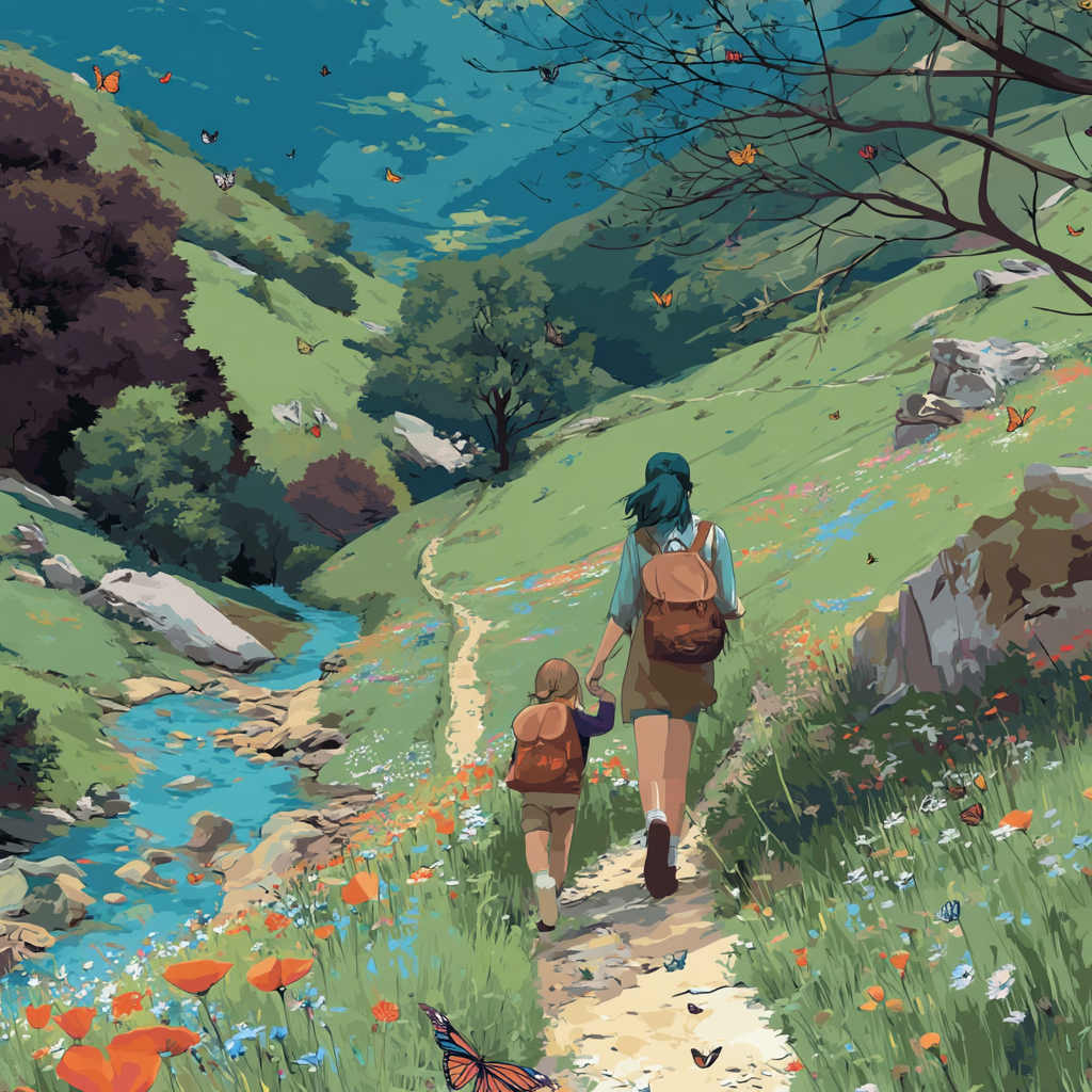 Mom And Child’s Nature Adventure DIY Paint By Numbers