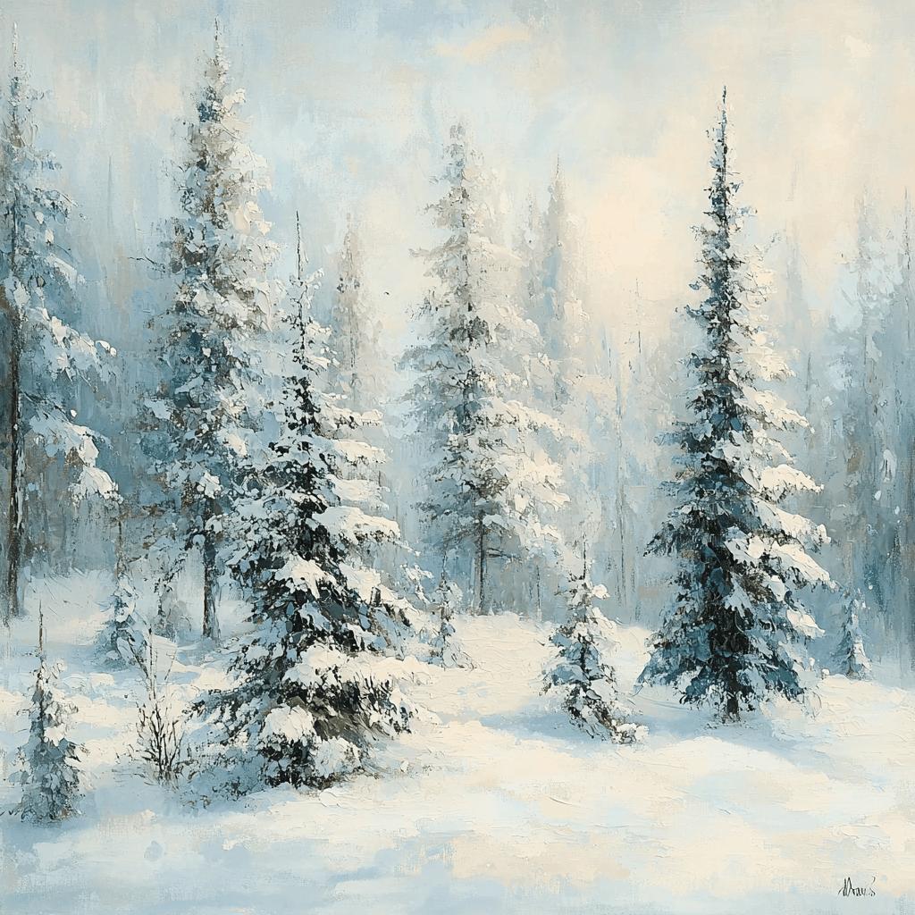 Claude Monet Inspired Ethereal Winter Number Painting