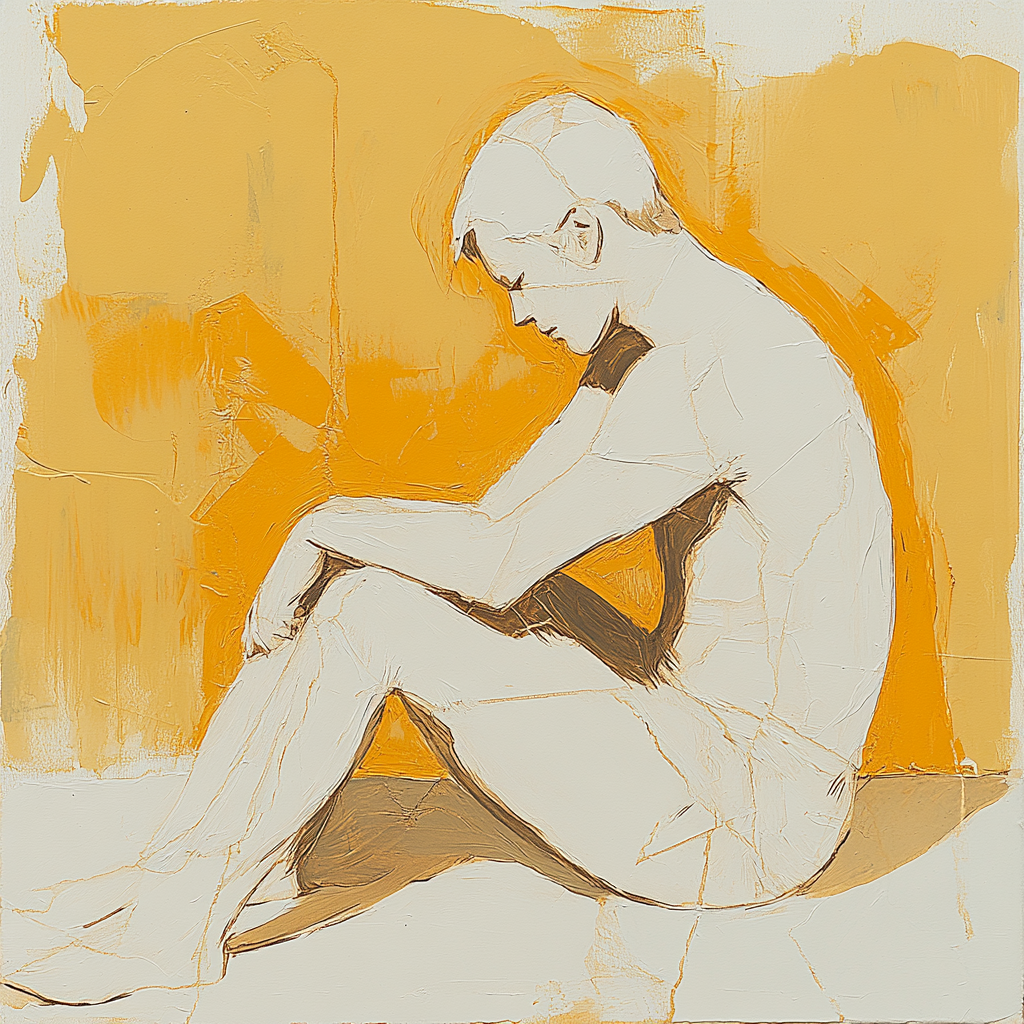Egon Schiele Inspired Solitary Portrait painting number kit
