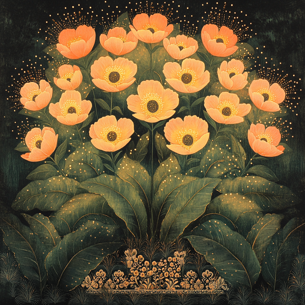 Frida Kahlo Inspired Luminous Papaya Altar paint by numbers