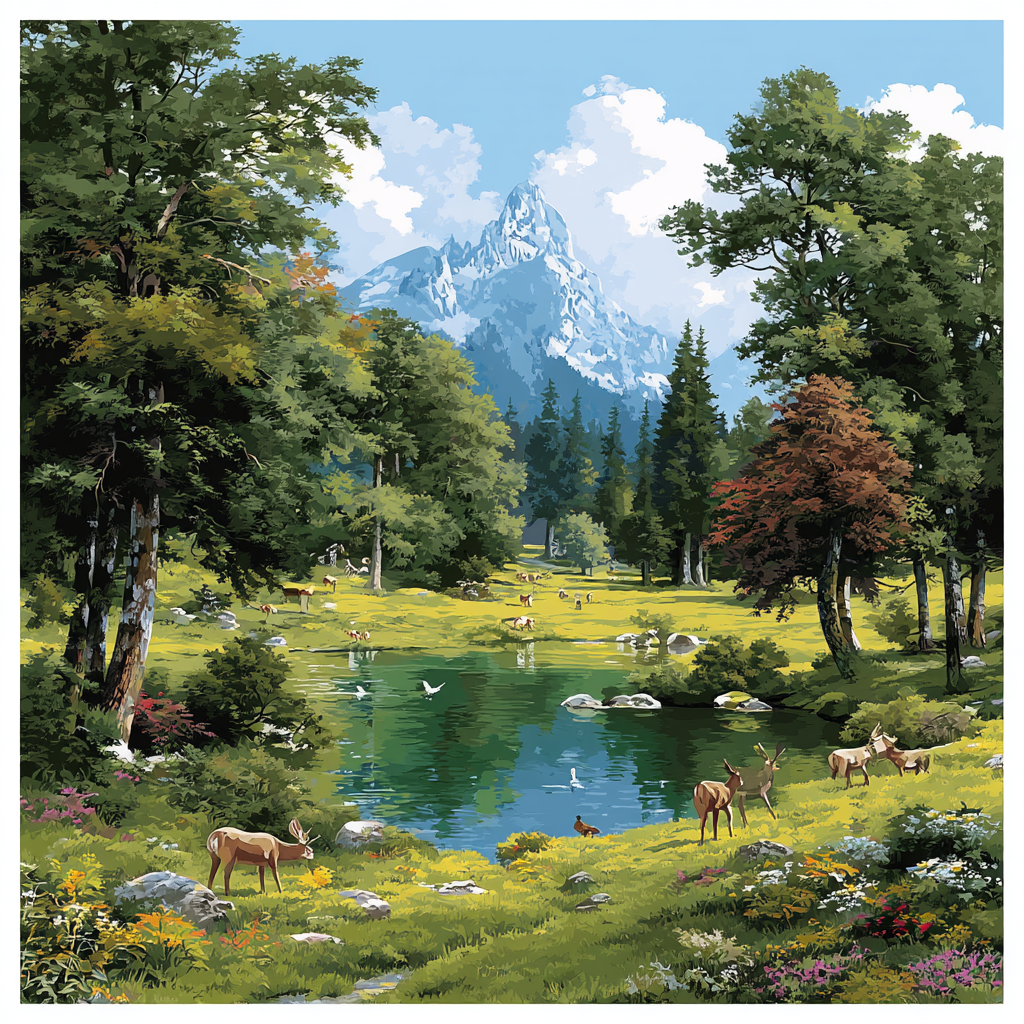 Together In Nature's Arms Paint By Numbers Art