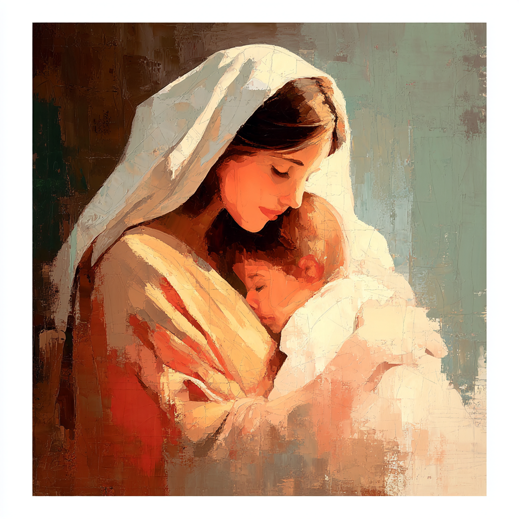 In Mother's Loving Arms Number Painting