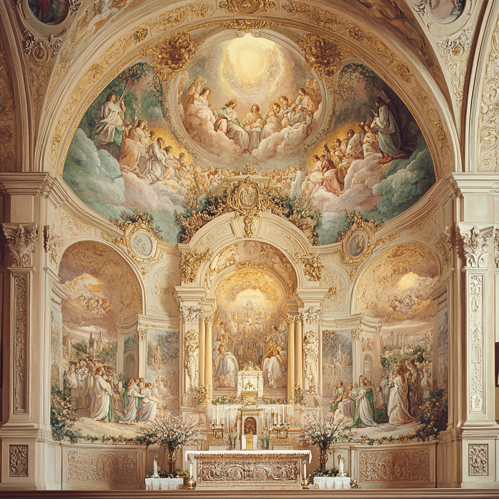 Raphael Inspired Holy Family With Angelic Figures Number painting