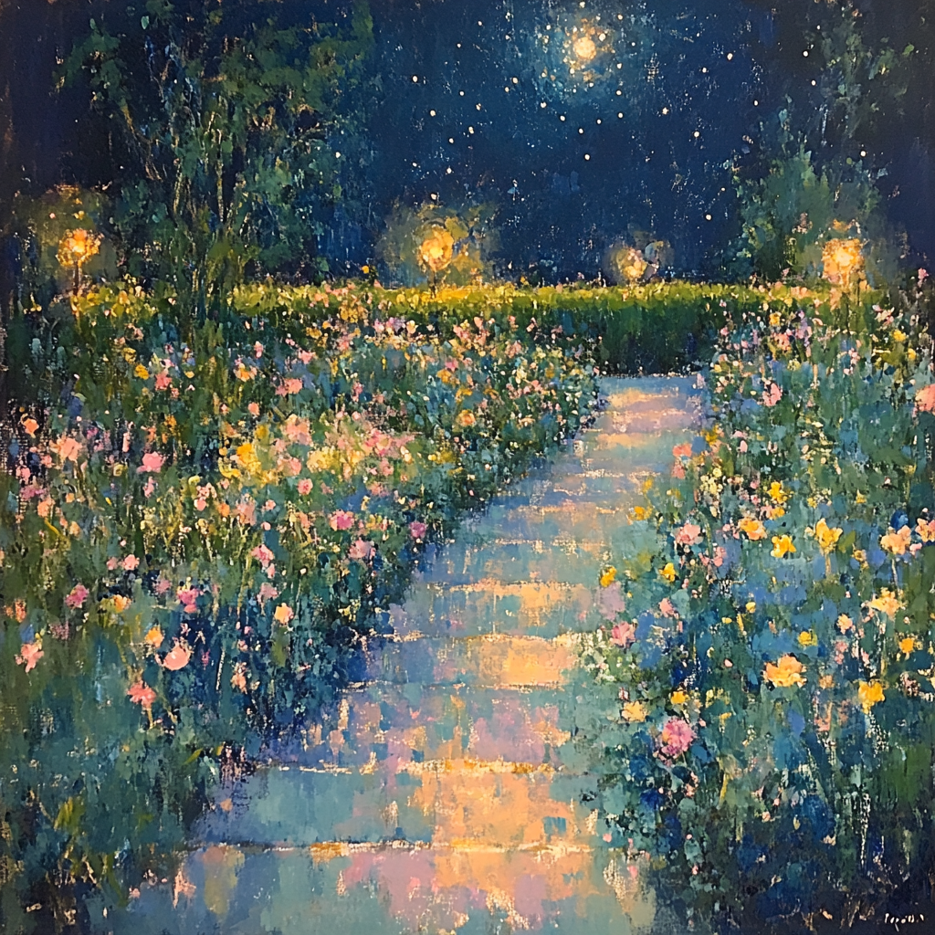 Edgar Degas Inspired Starry Gardens Paint by numbers art