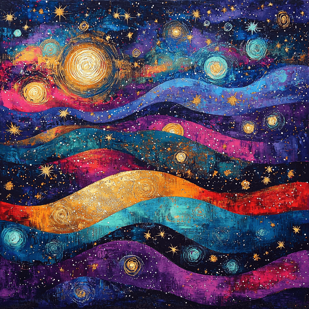 Frida Kahlo Inspired Cosmic Vibrations Number Painting