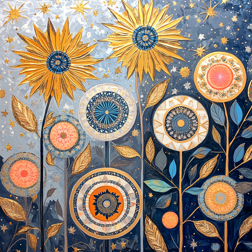 Gustav Klimt Inspired Celestial Orchard Of Patterns painting number kit