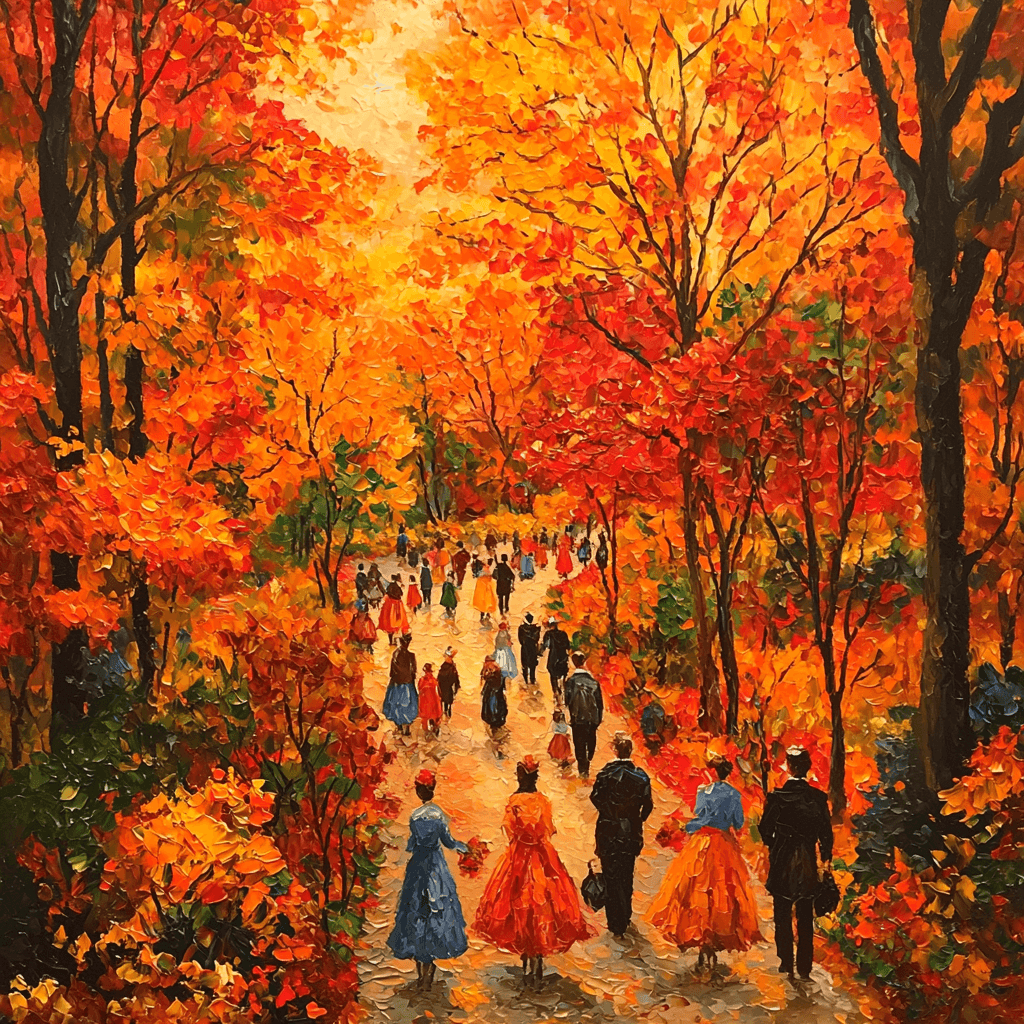 Pierre-Auguste Renoir Inspired Energetic Autumn Stroll DIY Paint By Numbers