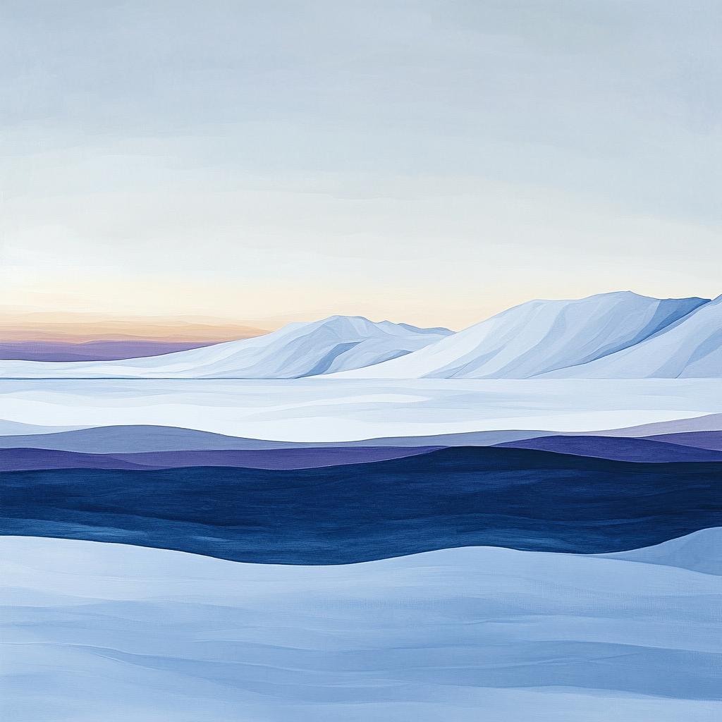 Lawren Harris Inspired Solitary Cerulean Ridge Numbered painting kits